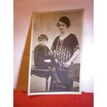 MOTHER & SON, antique portrait photograph postc...