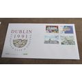 1991 Ireland postal FDC Cover - Dublin, Europea...