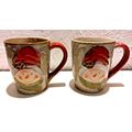2 Snowman Christmas Mugs Ceramic 12 oz Holiday ...