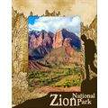 Zion National Park with Hiker Laser Engraved Wo...