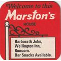 BEER MAT - MARSTONS BREWERY - WELLINGTON INN (R...