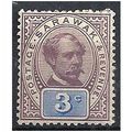 Sarawak 1888 SG10 3c Purple & Blue Mounted Mint .