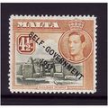 MALTA 1948 SG241 4 1/2d OLIVE GREEN & YELLOW BR...
