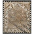 India 1876 SG81 6a Pale Brown Good Used ... ..