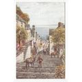 Clovelly High Street Brian Gerald Art Postcard ...