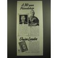 1938 Union Leader Tobacco Ad - A 30 year friend...