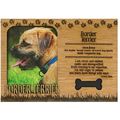 Border Terrier Engraved Wood Picture Frame Magnet
