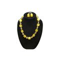 Vintage Yellow Moonglow Cube Necklace Set