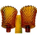 Vintage Pair of Home Interior Diamond Amber Har...