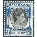 Singapore 1948 SG12 50c Black & Blue Mounted Mi...