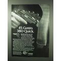 1983 Colt 380 Government Model Pistol Ad - Gusto