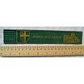 Vintage: green leather bookmark - Sherborne Abbey
