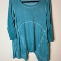 Democracy Women's Blue Asymmetrical Tunic Top M...