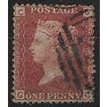 GB 1858 QUEEN VICTORIA 1d RED PLATE 207 OF USED...