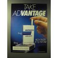 1989 Vantage Cigarettes Ad - Advantage