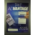1989 Vantage Cigarettes Ad - Take Advantage
