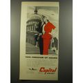 1954 Capital Airlines Ad - This freedom of hours
