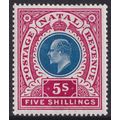 Natal KEVII 1902 5s Dull Blue Rose SG140 Mint MH