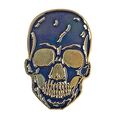 Pin Badge Skull Black & Gold Enamelled Metal 2 ...