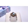 Estate 1/2ctw Natural oval Topaz and Diamond ri...