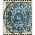 DENMARK, Oval with crown, grey & blue 1870, 4or...
