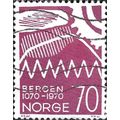 NORWAY, Bergen, City between mountains, dark li...