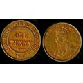 Australia One Penny 1933 Used Coin 1d Geo V