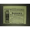 1903 Badger's Fire Extinguisher Ad - Protection