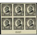 611, Mint XF NH 2¢ Plate Block of Six - Stuart ...