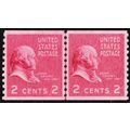 841, Mint XF NH 2¢ Coil Line Pair With Graded 9...