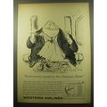 1959 Western Airlines Advertisement - art by Ronald Searle - Rambunctiously