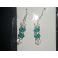 Fabulous dark emerald green & clear crystal gla...
