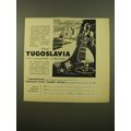 1961 Yugoslav State Tourist Office Ad - Tour Yu...