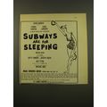 1961 Subways are for Sleeping Play Advertisement