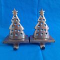 Lot 2 Metal Christmas TREE STOCKING HANGERS Man...