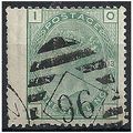1876 SG150 1/- Green Plate 13 Good+/Fine Used W...