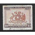CHILE 1960 10c CHESTNUT AND BROWN ARMS OF CHILE...