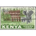 KENYA, MAMMAL, Elephant, Uhuru, green 1963, 1/30