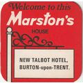 BEER MAT - MARSTONS BREWERY - NEW TALBOT HOTEL,...