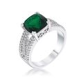 3ct Elegant Rhodium Plated Criss-Cross Enerald ...