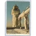 MI Benton Harbor Lighthouse Postcard Winter Mag...