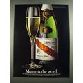 1982 Mumm Champagne Ad - Mumm's the Word