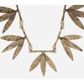 VALENTINO GARAVANI Antique Gold Tone Leaves Nec...