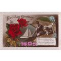 Boy With Toy Model Boat Terrier Dog Lake Greeti...