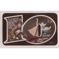 Boy With Toy Model Boat Swans Birds Greetings A...