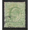 GREAT BRITAIN 1902 EDWARD VII 1/2d YELLOWISH GR...