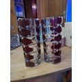 set 3 Chunky Red And Clear Glasses france