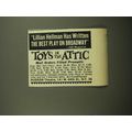 1960 Toys in the Attic Play Ad - Lillian Hellma...
