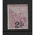 CAPE OF GOOD HOPE QV 1891 SURCAHRGE 2½d ON 3d M...