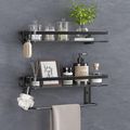 VOLPONE Glass Shelf for Bathroom 15.7 in Black ...